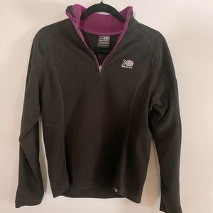 Karrimor womens  fleece top size small black with Color Accent  Half zip collar